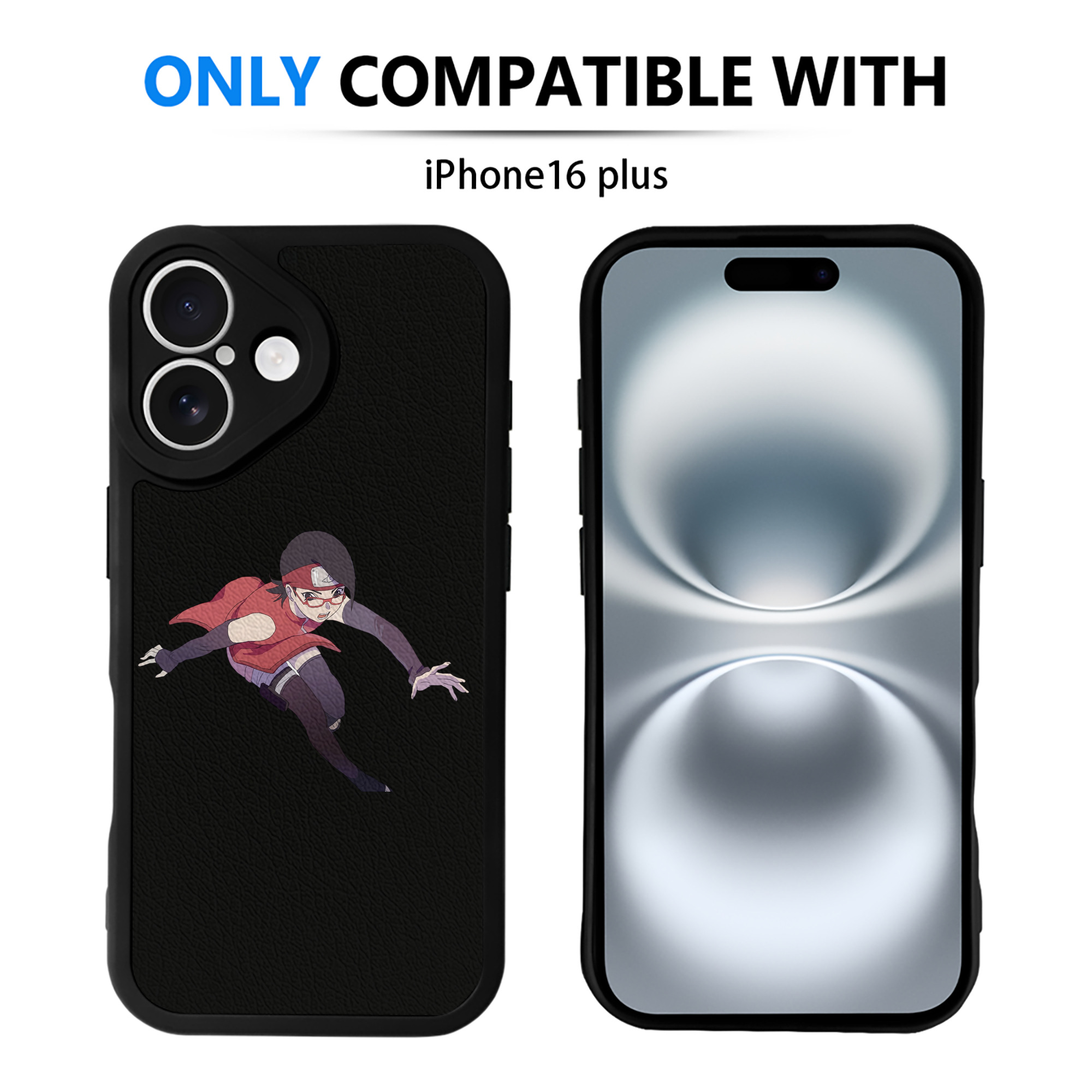 （画像用） NARUTO -ナルト- うちは サラダ Uchiha Sarada 【iPhone 16シリーズ対応】シリコンスマホケース（レザー調） 材質：シリコン